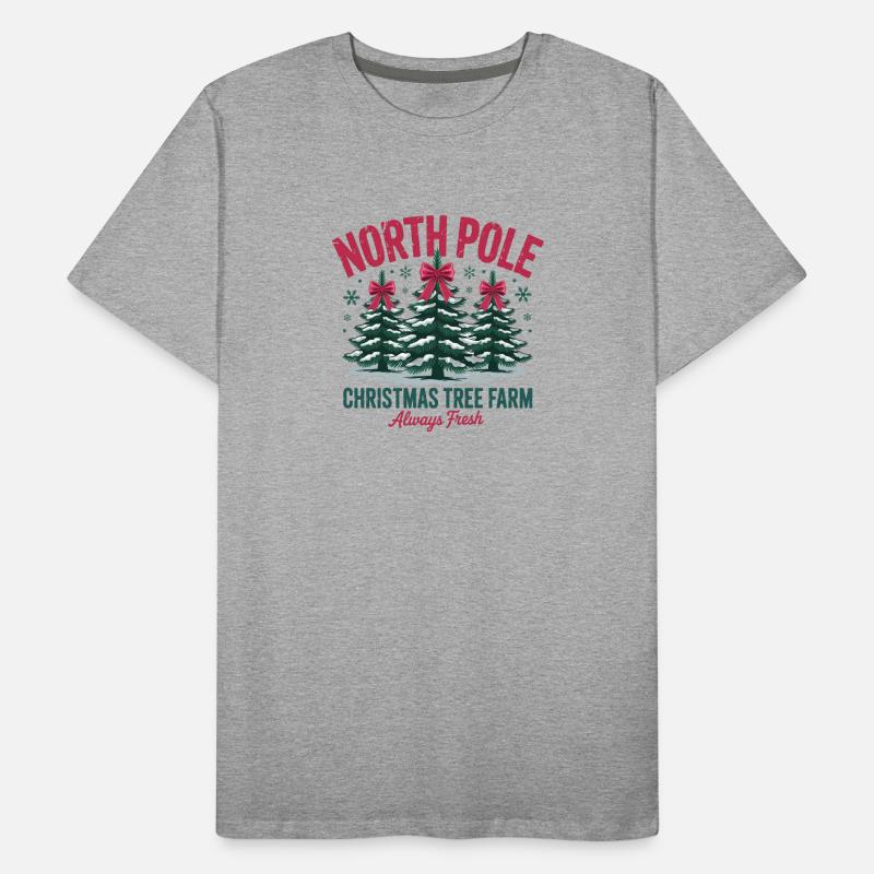 Ferme d’arbres de Noël du pôle Nord T-shirt bio Premium Homme