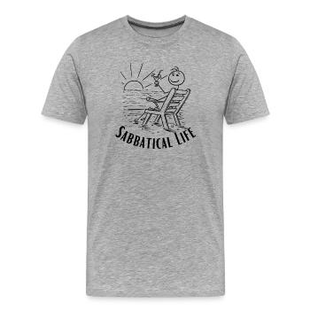 Sabbatique - T-shirt bio Premium Homme - gris chiné - Devant - Damien (186cm)