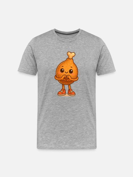 Cuddly Chicken Heart - Men's Premium Organic T-Shirt - heather grey