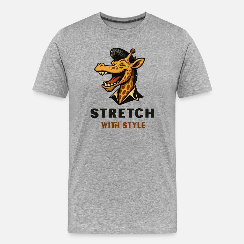 Stretch with Style – Coole Giraffe - Männer Premium Bio T-Shirt - Grau meliert