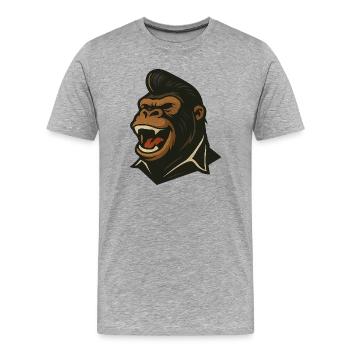 Stomp with Style – Gorilla Edition - Men's Premium Organic T-Shirt - heather grey - Front - Damien (186cm)
