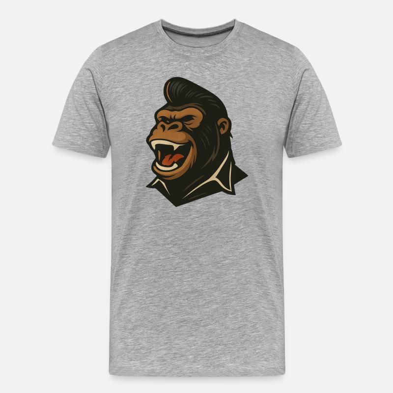 Piétinement avec style – Édition Gorille - T-shirt bio Premium Homme - gris chiné