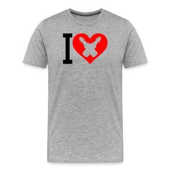 I Love Bier - Männer Premium Bio T-Shirt - Grau meliert - Vorne - Damien (186cm)