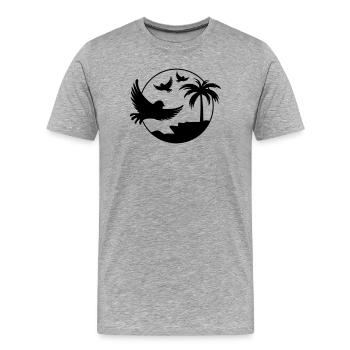 Paradise Insel Birds - Männer Premium Bio T-Shirt - Grau meliert - Vorne - Damien (186cm)