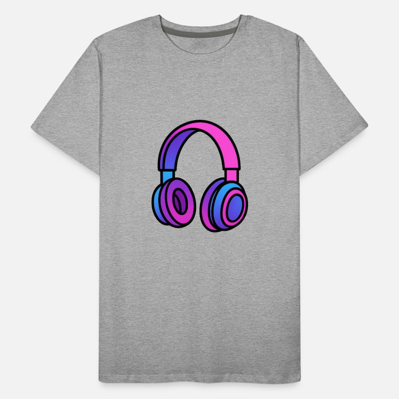Neon Gradient Kopfhörer Illustration Männer Premium Bio T-Shirt