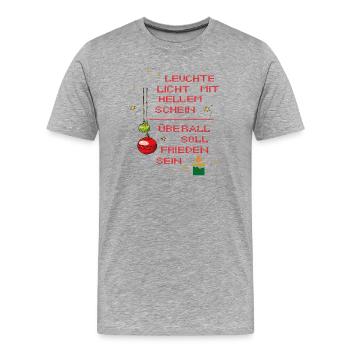 Lumière et paix à Noël - T-shirt bio Premium Homme - gris chiné - Devant - Damien (186cm)