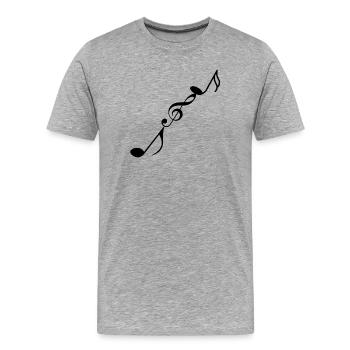Musiknoten - Männer Premium Bio T-Shirt - Grau meliert - Vorne - Damien (186cm)