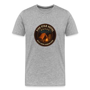 Fünf-Sterne-Hotel - Männer Premium Bio T-Shirt - Grau meliert - Vorne - Damien (186cm)