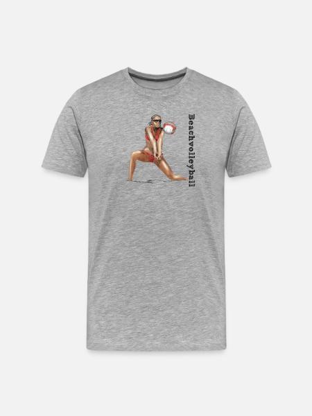 Volleyball Diva Red - Men's Premium Organic T-Shirt - heather grey