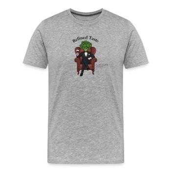 Plant Based Society – Refined Taste - Männer Premium Bio T-Shirt - Grau meliert - Vorne - Damien (186cm)