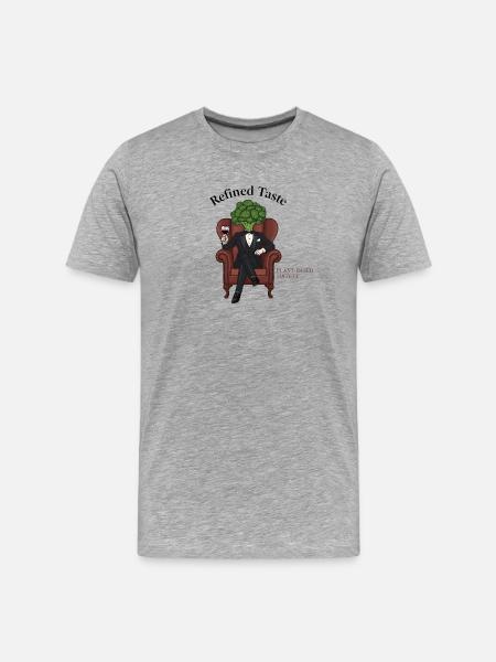 Plant Based Society – Refined Taste - Männer Premium Bio T-Shirt - Grau meliert