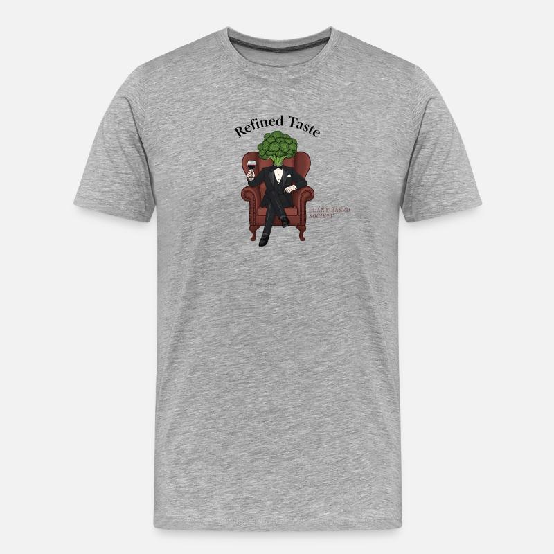 Plant Based Society – Refined Taste - Männer Premium Bio T-Shirt - Grau meliert