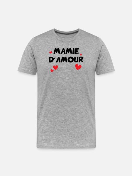Oma der Liebe - Männer Premium Bio T-Shirt - Grau meliert