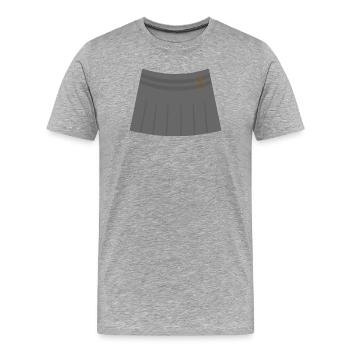 Jupe plissée grise avec boucles - T-shirt bio Premium Homme - gris chiné - Devant - Damien (186cm)