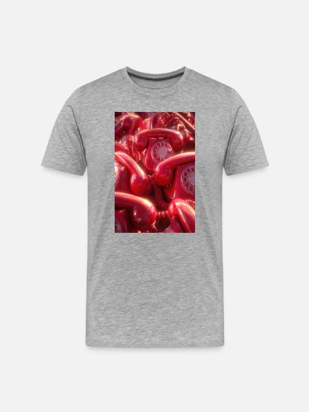 Retro Red Rotary Phones - Men's Premium Organic T-Shirt - heather grey