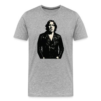 Oscar Wilde as a punk rocker - Men's Premium Organic T-Shirt - heather grey - Front - Damien (186cm)