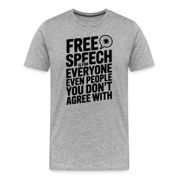 Meinungsfreiheit ist für alle, auch für Menschen, die Sie nicht kennen - Männer Premium Bio T-Shirt - Grau meliert - Vorne - Damien (186cm)