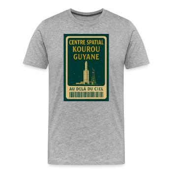 Kourou Space Center, Französisch-Guayana - Männer Premium Bio T-Shirt - Grau meliert - Vorne - Damien (186cm)