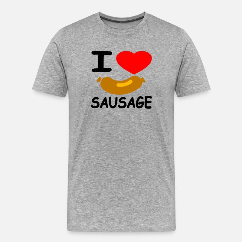 Bratwurst - Männer Premium Bio T-Shirt - Grau meliert