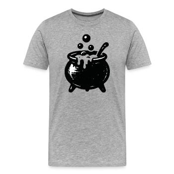 Hexenkessel Blubberzauber - Männer Premium Bio T-Shirt - Grau meliert - Vorne - Damien (186cm)