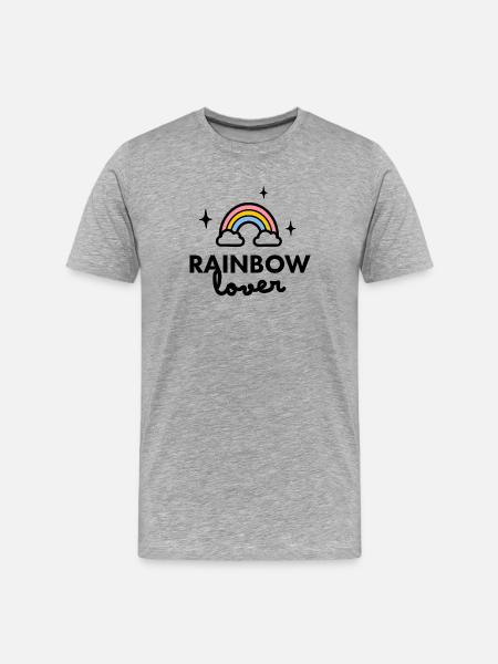 Rainbow Lover logo - Men's Premium Organic T-Shirt - heather grey