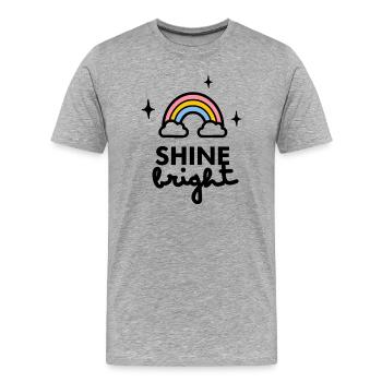 Shine Bright-Logo - Männer Premium Bio T-Shirt - Grau meliert - Vorne - Damien (186cm)