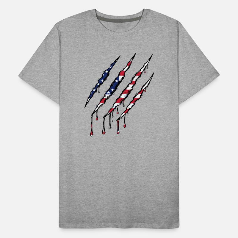 Scratch USA Flag Scratch Trace T-shirt bio Premium Homme