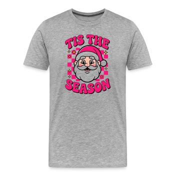 Di Die Saison Neon Weihnachtsmann - Männer Premium Bio T-Shirt - Grau meliert - Vorne - Damien (186cm)