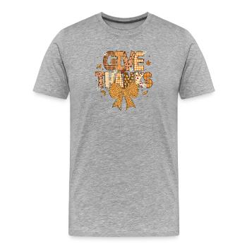 Patchwork Gratitude Autumn - Men's Premium Organic T-Shirt - heather grey - Front - Damien (186cm)