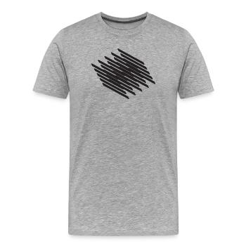 Diagonal Scribble Monochrome Pattern - Men's Premium Organic T-Shirt - heather grey - Front - Damien (186cm)