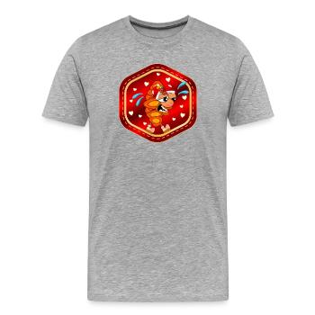 FRANZBRÖTCHEN DE NOËL - T-shirt bio Premium Homme - gris chiné - Devant - Damien (186cm)