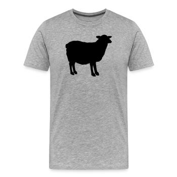 Silhouette de mouton - T-shirt bio Premium Homme - gris chiné - Devant - Damien (186cm)
