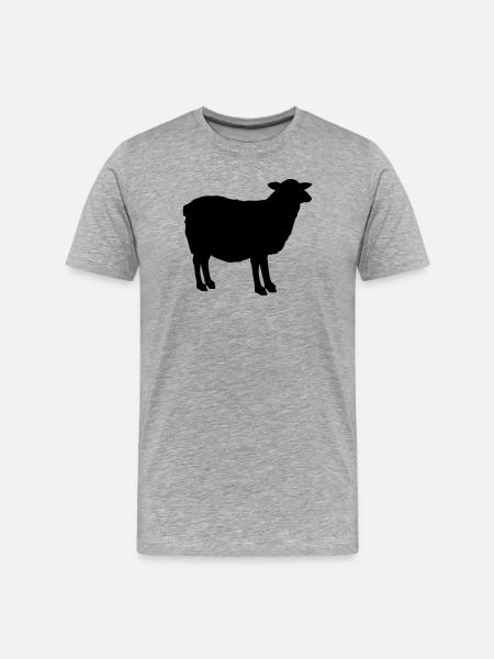 Schaf Silhouette - Männer Premium Bio T-Shirt - Grau meliert