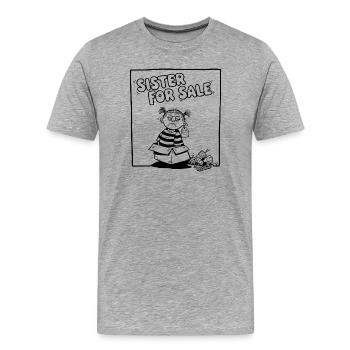 Nervige Schwester Shirt hoodie sister for sale - Männer Premium Bio T-Shirt - Grau meliert - Vorne - Damien (186cm)