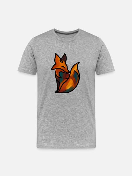 The Fox - Männer Premium Bio T-Shirt - Grau meliert