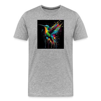 hummingbird - Men's Premium Organic T-Shirt - heather grey - Front - Damien (186cm)