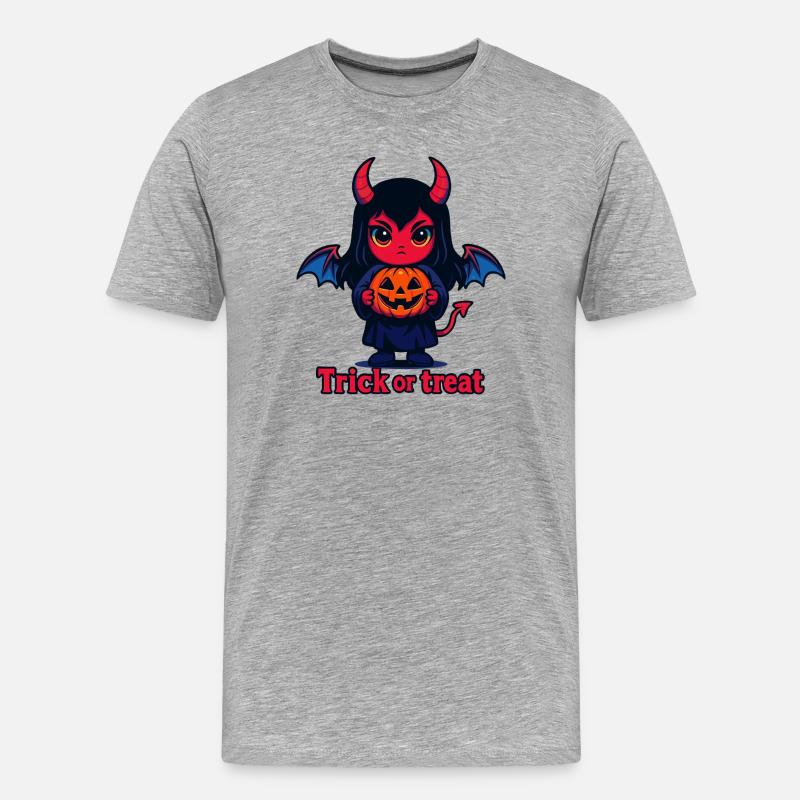 Süßes oder Saures – Süßer Teufel - Männer Premium Bio T-Shirt - Grau meliert