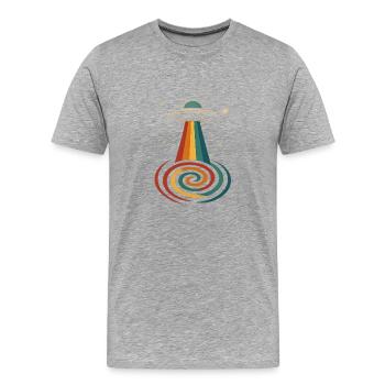 UFO Rainbow Beam - Men's Premium Organic T-Shirt - heather grey - Front - Damien (186cm)