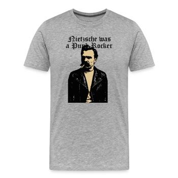 Friedrich Nietzsche was a punk rocker gift - Men's Premium Organic T-Shirt - heather grey - Front - Damien (186cm)