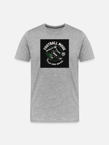Soccer Mode Kick – Win Hard - Men's Premium Organic T-Shirt - heather grey