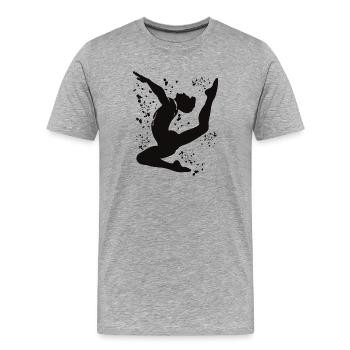 Gymnastique au sol Gymnastique artistique - T-shirt bio Premium Homme - gris chiné - Devant - Damien (186cm)