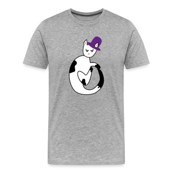Chat avec chapeau Abstraction - T-shirt bio Premium Homme - gris chiné - Devant - Damien (186cm)