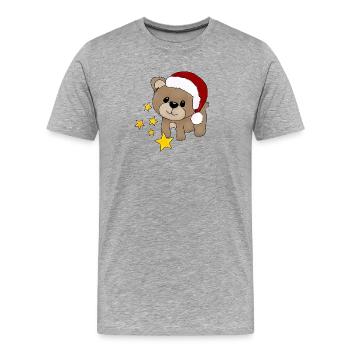 Christmas Bears - Men's Premium Organic T-Shirt - heather grey - Front - Damien (186cm)