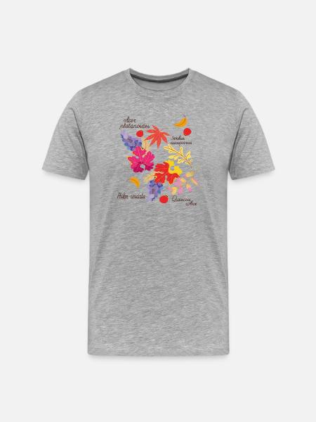 Autumn leaves and grapes - Men's Premium Organic T-Shirt - heather grey