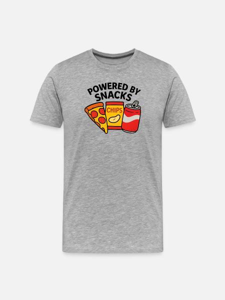 Powered by Snacks – Food Lover - Men's Premium Organic T-Shirt - heather grey