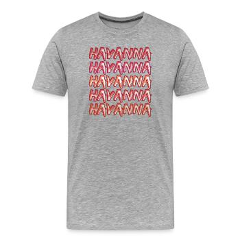 La Havane comme voyage - T-shirt bio Premium Homme - gris chiné - Devant - Damien (186cm)