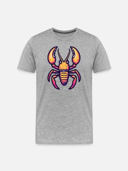 Lobster Crab Halloween Comic Funny - Men's Premium Organic T-Shirt - heather grey