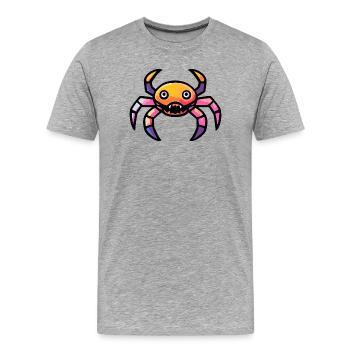 Crabe Crabe Zombie - T-shirt bio Premium Homme - gris chiné - Devant - Damien (186cm)
