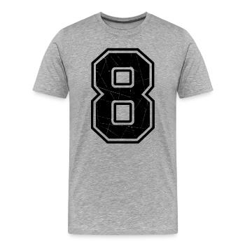 Cracked Eight Characters - Men's Premium Organic T-Shirt - heather grey - Front - Damien (186cm)