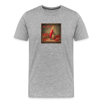 Mr Spicy Chili Charmer - Männer Premium Bio T-Shirt - Grau meliert - Vorne - Damien (186cm)